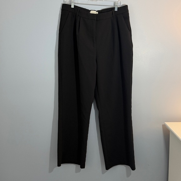 Abercrombie & Fitch Black Sloane Tailored Wide-Leg Pants Curve Love SZ 33/16 R - Picture 2 of 11